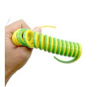 Coiled mains，Coiled Spiral Single Core Spring Wire Cable Power Cord Ground 0.75mm Square Yellow-Green Color Tension Wire(5 meters)(4 meters)