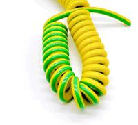 coiled mains flex, 1.5m stretched spiral ground wire PU multi-color pure copper single core 0.5-16mm²(13AWG 2.5mm2)