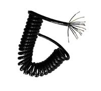 Coiled mains Flex, 20AWG 18 Cores Spiral Spring Cable Telescopic Wire Retractable Coil Stretch (1-15 Meters)(Stretch 12 meter)