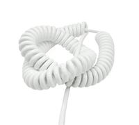 coiled mains flex, 3 core spiral electronic cable 28AWG 0.1mm² polyurethane cable 1-10 meters(Stretch 3 Meters)