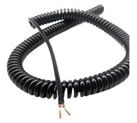 Coiled mains Flex Curly Spring Cord, 18AWG 2 Core Power Spiral Cord Cable Multi-core Spring Truck Retractable Cord Spring Wire(Stretch 1 Meter)