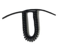 Coiled mains Flex Curly Spring Cord, 2 Core 2.5mm Square Retractable Spring Power Cable Line 2.5 Meter 5 Meter 7.5 Meter Black White Spiral Cord Wire for Outdoor(Black,Stretch 2.5 meter)