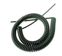 Coiled Mains Flex Curly Spring Cord， 2 Core Cable 0.5mm 0.75mm 1mm 1.5mm 2.5mm Square Black Telescopic Power Cord Stretchable Wire(1mm2 x 3.6 Straight Meters)