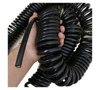 Coiled mains Flex Curly Spring Cord, 4 Core 2.5mm Square Electromagnetic Chuck Crane Spiral Cable Stretch 1 Meter to 10 Meters Thick Tensile Spiral(Stretch 10 meter)