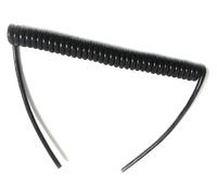 Coiled mains Flex Curly Spring Cord, 4 Core Black Spiral Power Cord Wire 4 pin 0.5mm Square Extensible Wire Stretch 1 Meter 2 Meters 3 Meters(Stretch 1 meter)