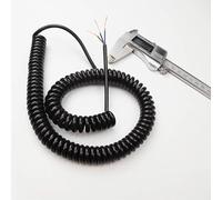 Coiled mains Flex Curly Spring Cord, Retractable Telescopic Spring Spiral Coiled Coil Cord 3 Core 22AWG Stretch 1-15 meters(Stretch 5 meter)
