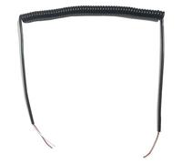 Coiled Mains Flex Curly Spring Cord, Spring Electrical Telescopic Cable 2 Core 0.3mm Square Sheathed Wire Black Extensible Spiral Cable Retractable Coil(Undraw 1.25 Meters)