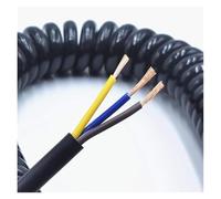Coiled Retractable Electric Cable, 3 Core 20AWG, 7.5m Extensible Power Cord