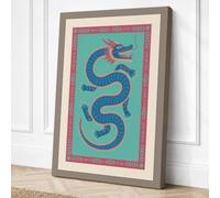 Coiled Serpent Art Deco Canvas Wall Art Print 30x20 Inch