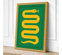Coiled Serpent Geometric Canvas Wall Art Print 36x24 Inch (91 x 61 cm)