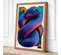 Coiled Serpent Graphic Art Canvas Wall Art Print 24x16 Inch (61 x 41 cm)