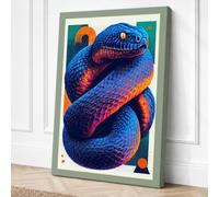 Coiled Serpent Graphic Art Canvas Wall Art Print 36x24 Inch