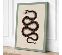 Coiled Serpent Japandi Canvas Wall Art Print 18x12 Inch (46 x 30 cm)