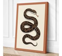 Coiled Serpent Study Canvas Wall Art Print 18x12 Inch (46 x 30 cm)