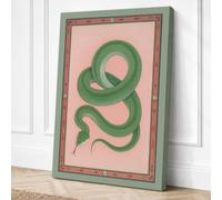 Coiled Serpent Vintage Canvas Wall Art Print 18x12 Inch (46 x 30 cm)