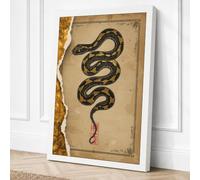 Coiled Serpent Vintage Canvas Wall Art Print 18x12 Inch (46 x 30 cm)