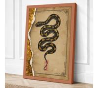 Coiled Serpent Vintage Canvas Wall Art Print 24x16 Inch (61 x 41 cm)