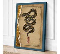 Coiled Serpent Vintage Canvas Wall Art Print 36x24 Inch (91 x 61 cm)