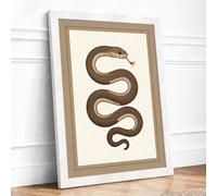 Coiled Serpent Vintage Framed Wall Art Print A3 (42×29.7cm) White, Wall