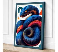 Coiled Serpents Geometric Canvas Wall Art Print 24x16 Inch