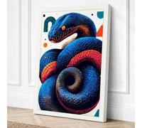 Coiled Serpents Geometric Canvas Wall Art Print 30x20 Inch