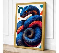 Coiled Serpents Geometric Canvas Wall Art Print 30x20 Inch