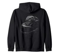 Coiled snake predator a dark reptile with power energy Zip Hoodie