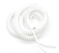 Coiled Spiral 2 Cores Spring Spiral Cable 18AWG Copper Core White 0.75mm Square Stretchable Electrical Wire Tension Wire(2.5 Meters)