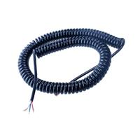 Coiled Spiral Mains Flex, 2 Pcs Multi-Spec 2-9 Core Spiral Copper Wire Spring Cable 2-7.5m Outdoor Solar Sheathed(2 cores 0.75 square,7.5meter)