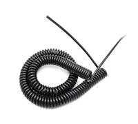 coiled spiral power cord, Coiled Mains Flex Curly Spring Cord, 3 Core Spiral Power 0.5mm Square Extensible Wire Electric Cable(Line length 2.5 meter 3 core 14AWG)