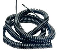 Coiled Spiral Spiral Tensile Cable 8 Core Retractable 5 Meters 16ft 0.2mm 0.3mm 0.5mm Black Spring Extend Power Cord Tension Wire(17AWG)