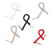 Coiled Telephone Handset Cord with Copper Core and Nylon Cable 10pcs | Universal Modular Jack Ends, Twisted Design for Office Desk Phones and Home Landline Use Random Color