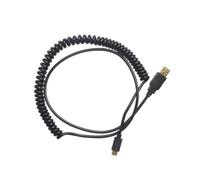 Coiled USB C Cable for Keyboard with ABS Black Fast Data Transmission | Spring Tube Structure, Easy Plug and Unplug, , for Mechanical Keyboard Connection