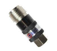 Coilhose Pneumatics 150USE 5-In-1 Automatic Safety Exhaust Coupler, 1/4" Body x 1/4" NPT Female, Black/Silver