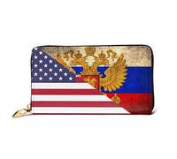 Coin Bag American Flag and The Russian Retro Emblem Women's Wallets Retro Style Coin Purse Colourful Women Card Case for Mother, Women, Daughter