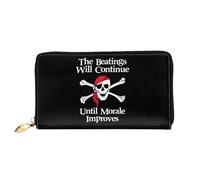 Coin Bag Beatings Will Continue Until Morale Improves Fashion Leather Wallet Retro Style Coin Purse with Zipper Pocket Ladies Wallet Pouch for Teacher, Girls, Kids