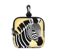 Coin Bag, Black and White Zebra Print Card Holder, Mini Pouch Change Wallet with Keychain, for Travel, Daily Use & Gifts
