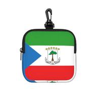 Coin Bag, Flag of Equatorial Guinea Print Card Holder, Mini Pouch Change Wallet with Keychain, for Travel, Daily Use & Gifts