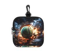 Coin Bag, Lightning Fever Tennis Print Card Holder, Mini Pouch Change Wallet with Keychain, for Travel, Daily Use & Gifts