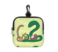 Coin Bag, Sunflower Seeds Earthworm Snake Print Card Holder, Mini Pouch Change Wallet with Keychain, for Travel, Daily Use & Gifts