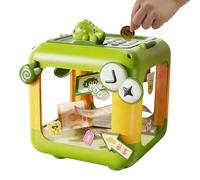 Coin Bank - 16x16x21cm Digital Counting Jar, Transparent Currency Keeper, Automatic Saving Storage Device With Expressive Faces | Smart Financial Tracking Container For Office Bedroom Use