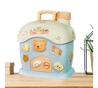 Coin Bank Box, Money Saving Box, Cream House Money Coin Bank With Key, House Shaped Banks, Lockable Cash, Storage Cash Boxes For Saving Moneey, Savings Pot For Table Decoration