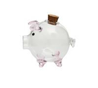 Coin Bank - Glass Pig Shape Money Saving Jar | Transparent Piggy Bank for Kids, Durable Money Saving Box, Portable Cash Holder Jar for Boys, Girls, Ideal for Saving Coinss and Change
