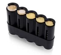 Coin Box - Euro Coin Dispenser with 5 Compartments - Coin Sorter with Quick Fixation, Coin Holder, Coin Storage, Change Sorter - Made of Plastic