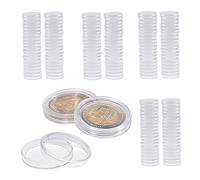 Coin Capsules 100PCS 0.79 Inch Clear Round Coin Case Holder Storage Container Coin Collection Box Coin Case Coin Storage Container Coin Holder Coin Collection Supplies