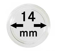 Coin capsules 14 mm (10 Pieces) [Lindner 2250014], special scratch-resistant surface - Inner diameter: 14 mm