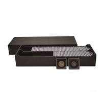 Coin Case Container, 100Pcs Transparent Coin Case Container Box Organizer Storage Square Coin Protection(black)