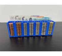 Coin Cash Note Money Organiser Mini Storage Holder Sorter Savings Blue