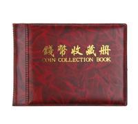 Coin Collecting Album Book 60 Pockets 10 Pages Red Pu Cover