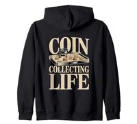 Coin Collecting Life Numismatist Hobby Coins Zip Hoodie